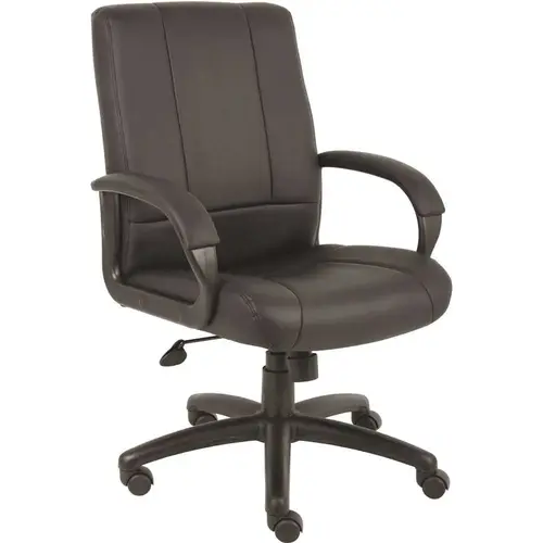 Black Mid-Back Executive Desk Chair Padded Arms Black Mid-Back Executive Desk Chair Padded Arms
