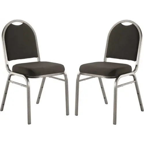 9200-Series Ebony Black Seat/Silver Vein Frame Premium Fabric Upholstered Stack Chair 9200-Series Ebony Black Seat/Silver Vein Frame Premium Fabric Upholstered Stack Chair