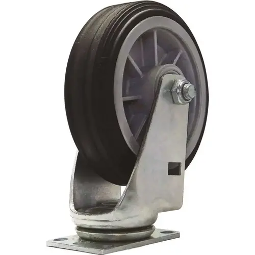 All-Terrain 6 in. Swivel Plate Caster with 375 lbs. Load Rating Metallic