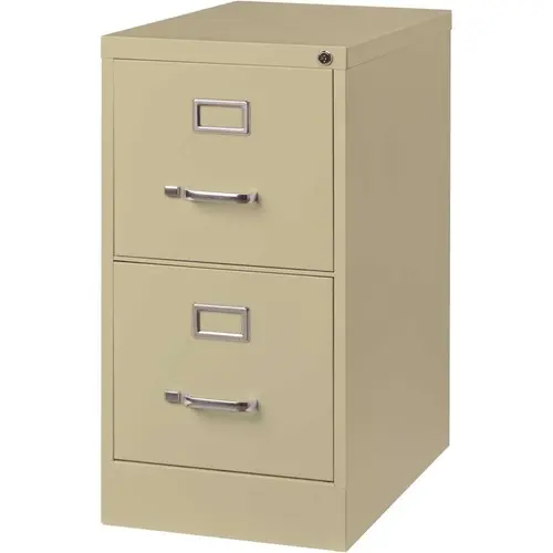 25 in. Putty Deep 2-Drawer Letter Width Vertical File Cabinet