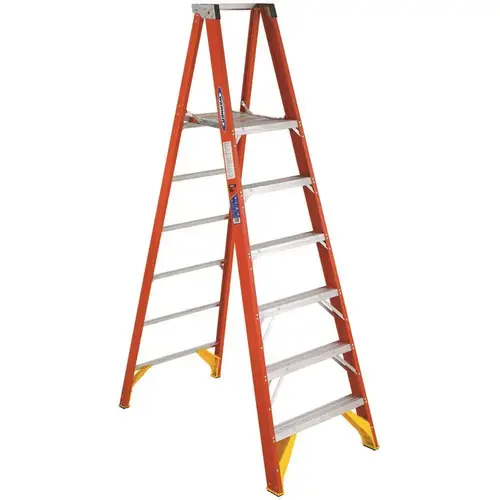 6 ft. Fiberglass Platform Ladder (12 ft. Reach Height) with 300 lb. Load Capacity Type IA Duty Rating Orange 6 ft. Fiberglass Platform Ladder (12 ft. Reach Height) with 300 lb. Load Capacity Type IA Duty Rating Orange