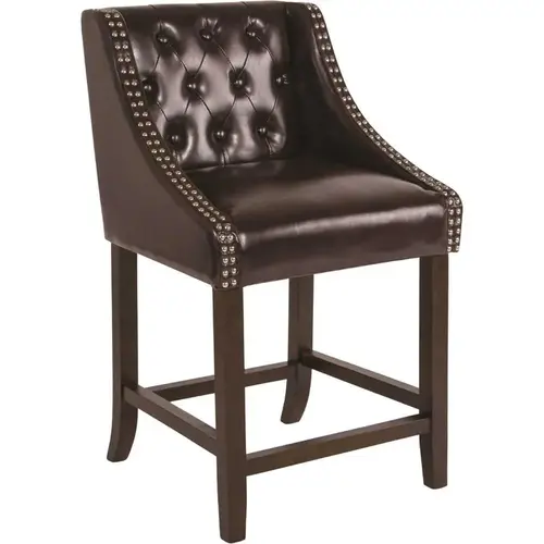 24 in. Brown Leather Bar Stool 24 in. Brown Leather Bar Stool