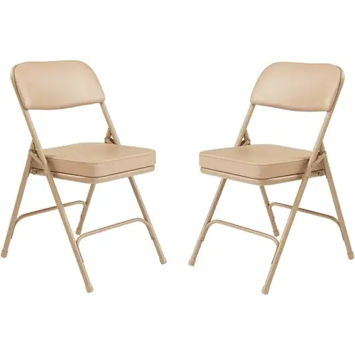 3200 Series Premium 2 in. Vinyl Upholstered Double Hinge Folding Chair, Beige 3200 Series Premium 2 in. Vinyl Upholstered Double Hinge Folding Chair, Beige