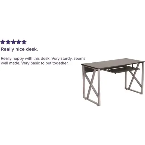 47.3 in. Rectangular Black Computer Desks with Keyboard Tray 47.3 in. Rectangular Black Computer Desks with Keyboard Tray