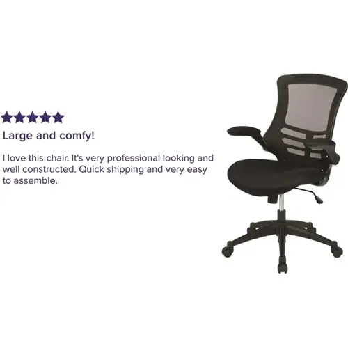 Mesh Swivel Ergonomic Office Chair in Black Mesh Swivel Ergonomic Office Chair in Black