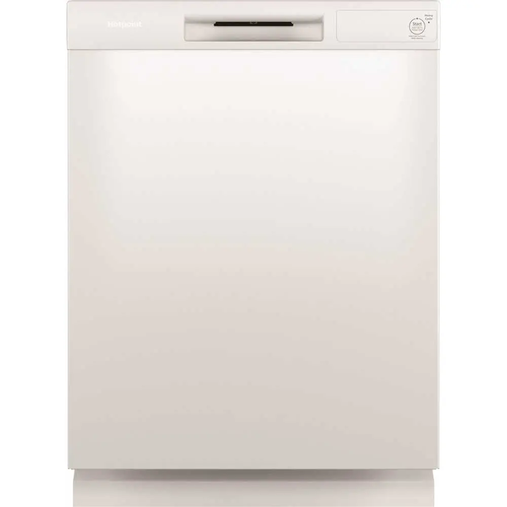 HOTPOINT 24 in. Built-In Tall Tub Front Control Dishwasher with One Button in White 60 dBA HDF310PGRWW