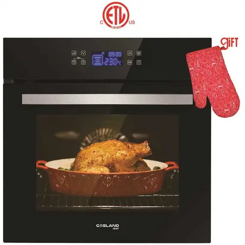24 in. Built-In Single Electric Wall Oven in Stainless Steel with Full Touch Control ETL Black