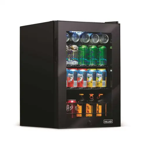 17 in. 90 (12 oz.) Can Cooler Freestanding Beverage Fridge with Adjustable Shelves, Modern Black 17 in. 90 (12 oz.) Can Cooler Freestanding Beverage Fridge with Adjustable Shelves, Modern Black
