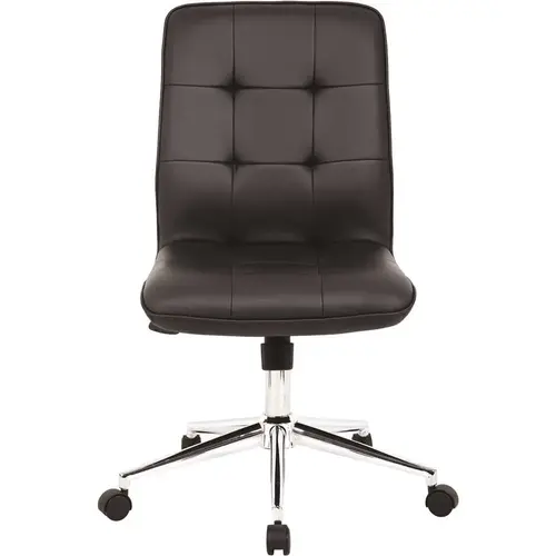 Contemporary Task Chair Black Vinyl Cover with Ergonomic Seat Height Adjustment Contemporary Task Chair Black Vinyl Cover with Ergonomic Seat Height Adjustment