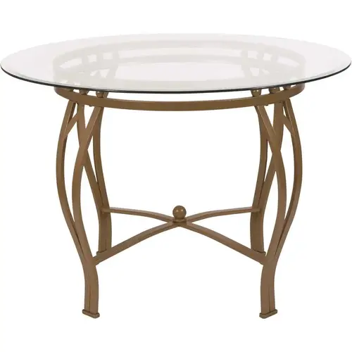 Clear Top/Matte Gold Frame Dining Table Clear Top/Matte Gold Frame Dining Table