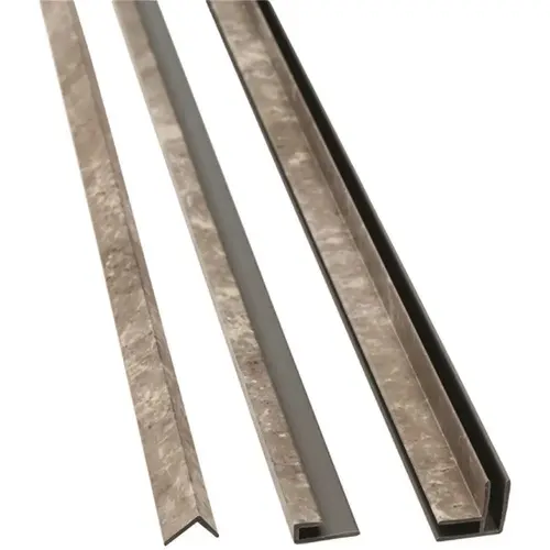 Venetian Marble 94 in. Vinyl Backsplash Accessory Trim Kit Beige