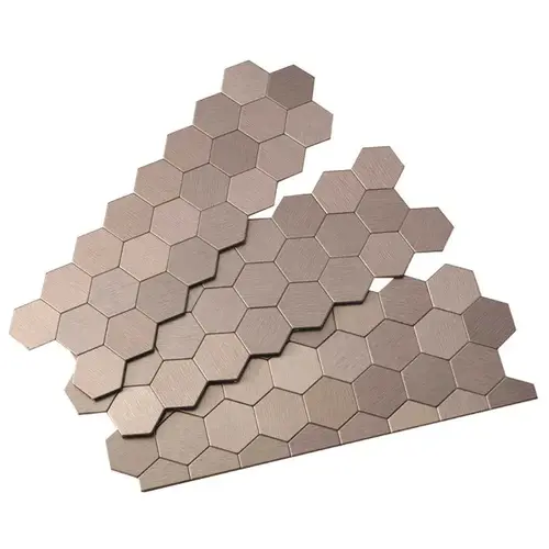 Honeycomb Matted 12 in. x 4 in. Brushed Stainless Metal Decorative Tile Backsplash (1 sq. ft.) Honeycomb Matted 12 in. x 4 in. Brushed Stainless Metal Decorative Tile Backsplash (1 sq. ft.)