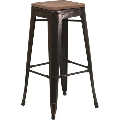 30 in. Black-Antique Gold Bar Stool 30 in. Black-Antique Gold Bar Stool