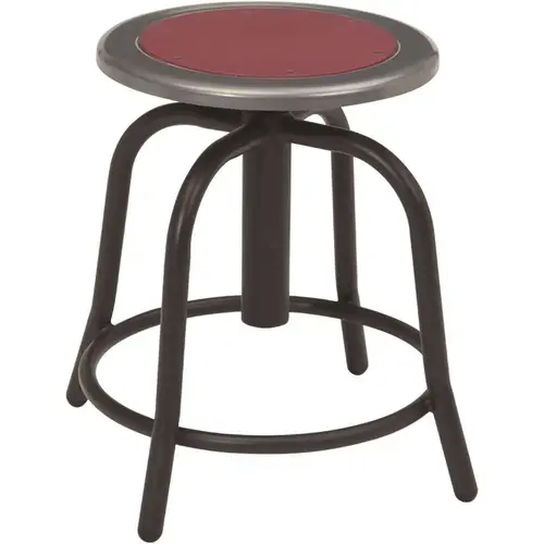 18 in. to 25 in. Height Burgundy Seat and Black Frame Adjustable Swivel Stool 18 in. to 25 in. Height Burgundy Seat and Black Frame Adjustable Swivel Stool
