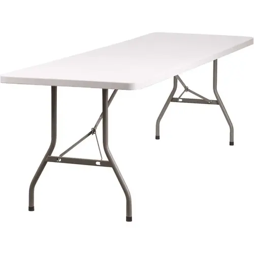 96 in. Granite White Plastic Tabletop Metal Frame Folding Table 96 in. Granite White Plastic Tabletop Metal Frame Folding Table