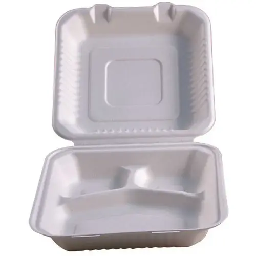 9 in. x 9 in. x 3 in. Natural Deep 3-Compartment Hinged Container Molded Fiber 200-Per Case - pack of 200 9 in. x 9 in. x 3 in. Natural Deep 3-Compartment Hinged Container Molded Fiber 200-Per Case - pack of 200