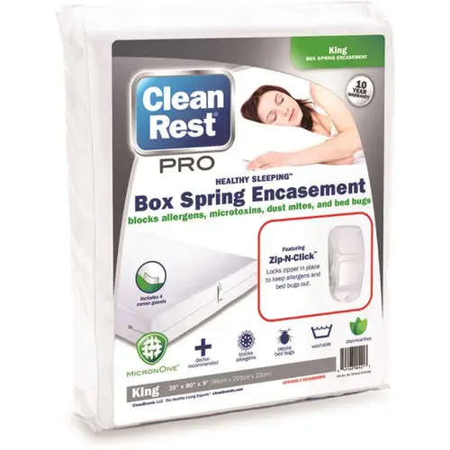 Pro Box Spring Encasement Polyester King Mattress Cover (Retail) White Pro Box Spring Encasement Polyester King Mattress Cover (Retail) White