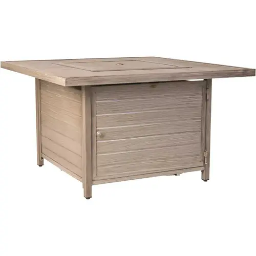 Langhorne 40 in. x 24 in. Square Aluminum Propane Fire Pit Table in Barnwood Langhorne 40 in. x 24 in. Square Aluminum Propane Fire Pit Table in Barnwood