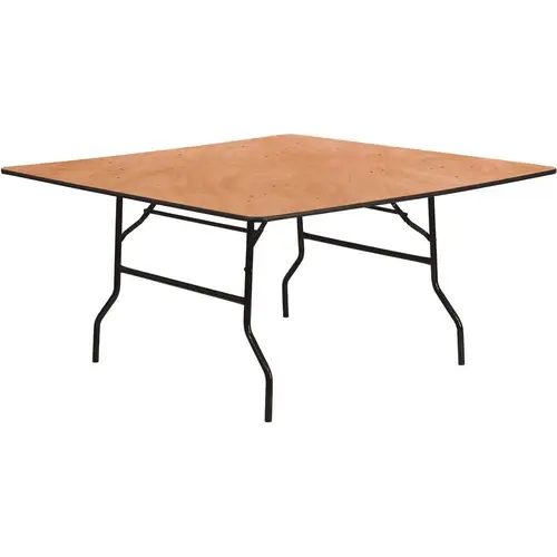 60 in. Natural Wood Tabletop Metal Frame Folding Table Brown 60 in. Natural Wood Tabletop Metal Frame Folding Table Brown