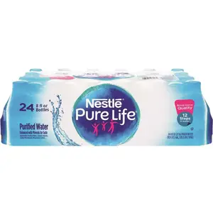 Purelife NLE194627 Purified Water, 8 fl. oz. Bottle - pack of 24