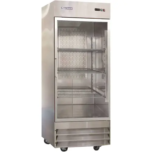 29 in. W 23 cu. ft. Single Glass Door Reach-in Commercial Freezerless Refrigerator in Stainless Steel