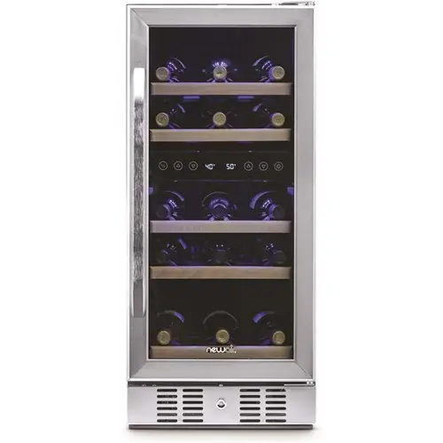 Dual Zone 29-Bottle Built-In Compressor Wine Cooler Fridge Quiet Operation and Beech Wood Shelves, Stainless Steel Dual Zone 29-Bottle Built-In Compressor Wine Cooler Fridge Quiet Operation and Beech Wood Shelves, Stainless Steel