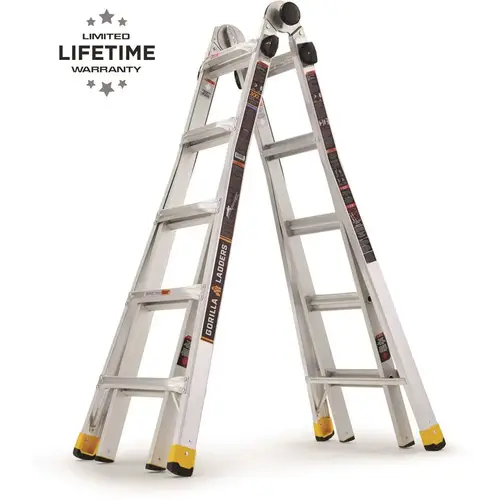 22 ft. Reach MPXA Aluminum Multi-Position Ladder with Project Bucket, 300 lbs. Load Capacity