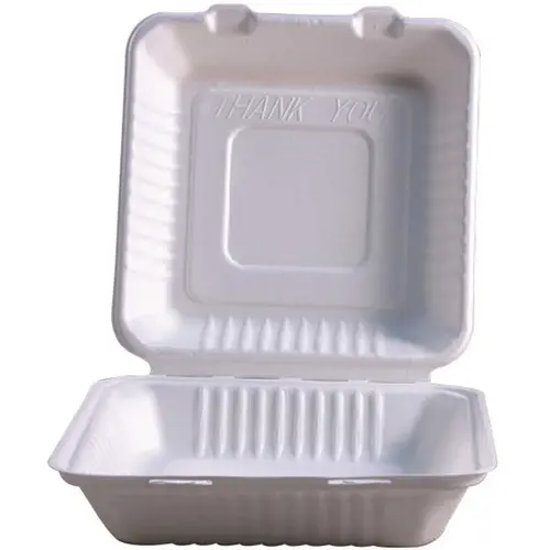 9 in. x 9 in. x 3 in. Natural Hinged Container Molded Fiber 200-Per Case - pack of 200 9 in. x 9 in. x 3 in. Natural Hinged Container Molded Fiber 200-Per Case - pack of 200