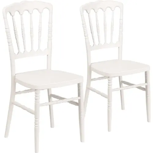 White Resin Napoleon Chiavari Chairs White Resin Napoleon Chiavari Chairs