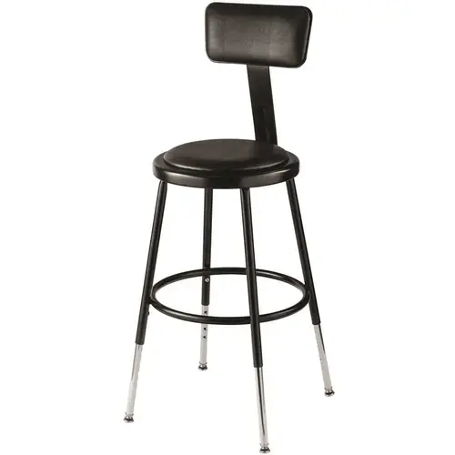 18 IN HGT ADJ PAD STOOL BLK Black 18 IN HGT ADJ PAD STOOL BLK Black