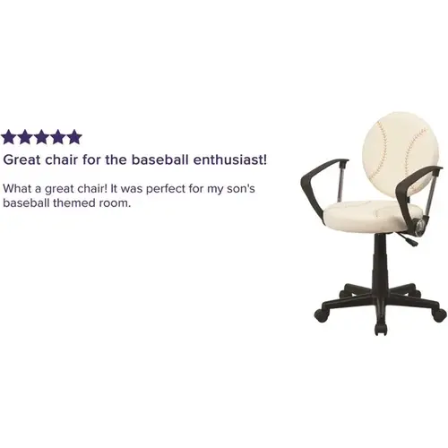 Baseball Brown and Cream Task Cahirs with Arms Baseball Brown and Cream Task Cahirs with Arms