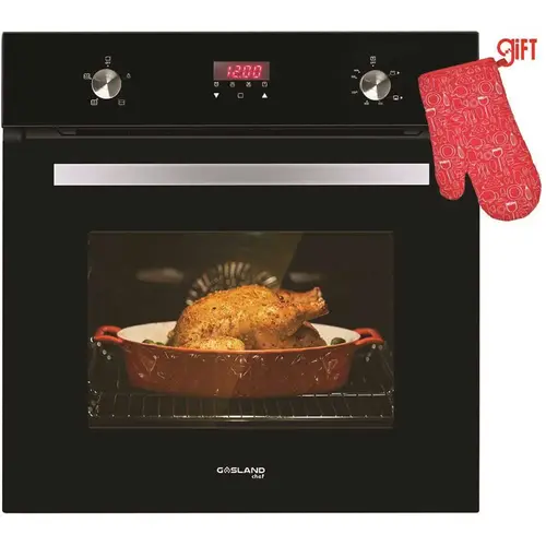 24 in. Built-In Single Natural Gas Wall Oven with Rotisserie Mechanical Knobs Control in Black Glass 24 in. Built-In Single Natural Gas Wall Oven with Rotisserie Mechanical Knobs Control in Black Glass