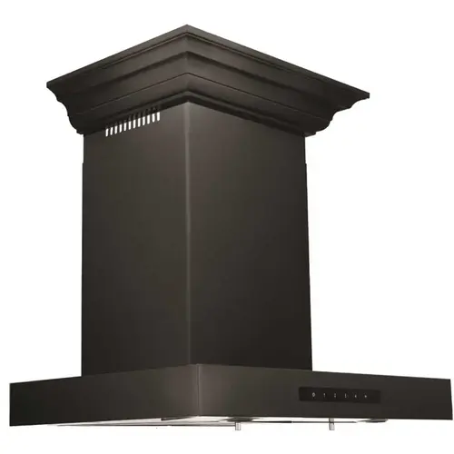 24 in. 400 CFM Convertible Vent Wall Mount Range Hood with Crown Molding in Black Stainless Steel 24 in. 400 CFM Convertible Vent Wall Mount Range Hood with Crown Molding in Black Stainless Steel