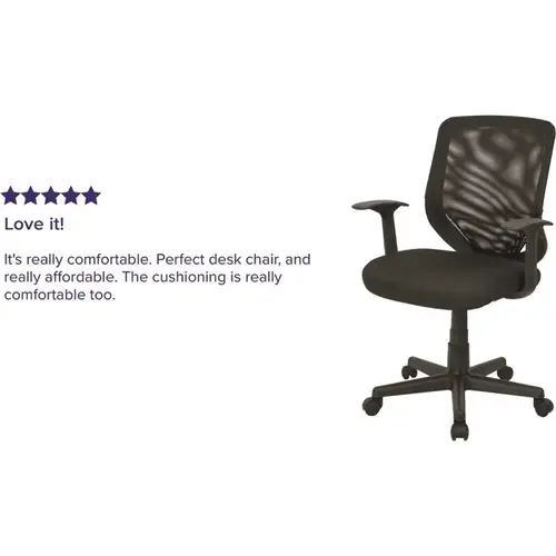 Mesh Swivel Office Chair in Black Mesh Swivel Office Chair in Black