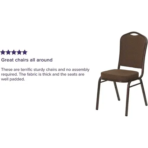 Fabric Stackable Chair in Brown Fabric Stackable Chair in Brown