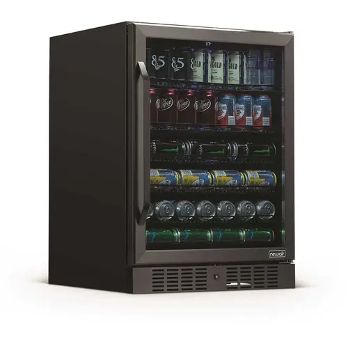 24 in. 177 (12 oz.) Can Built-In Beverage Cooler Fridge with Precision Temperature in Black Stainless Steel Refrigerator 24 in. 177 (12 oz.) Can Built-In Beverage Cooler Fridge with Precision Temperature in Black Stainless Steel Refrigerator