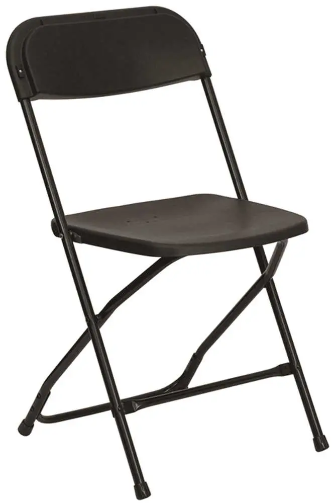 National Brand Alternative Black Plastic Contour Folding Chair HERC800BLK