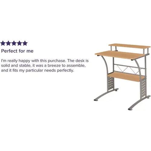 28 in. Rectangular Maple Computer Desks with Storage 28 in. Rectangular Maple Computer Desks with Storage