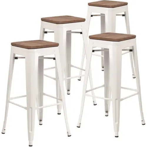 30 in. White Bar Stool 30 in. White Bar Stool
