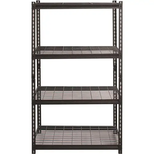 Black 4-Tier Boltless Steel Garage Storage Shelving Unit (36 in. W x 60 in. H x 18 in. D)