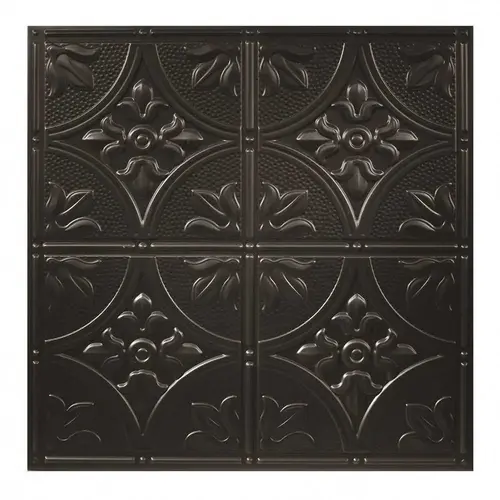 GENESIS 2 ft. x 2 ft. Antique Lay In Vinyl Black Ceiling Tile Panel - pack of 12
