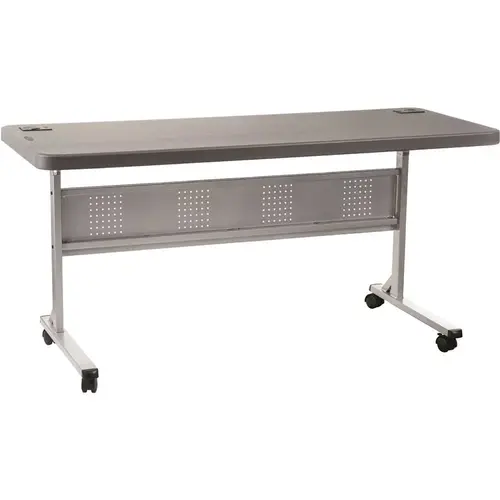 60 in. Charcoal Plastic Folding Flip-N-Store Training Table Gray 60 in. Charcoal Plastic Folding Flip-N-Store Training Table Gray