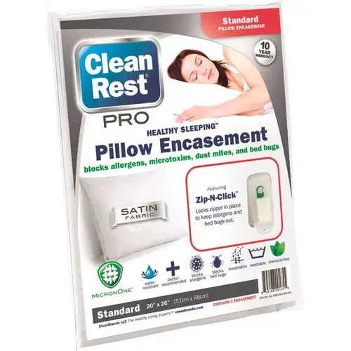 Pro Encasement Polyester Standard Pillow Protector White Pro Encasement Polyester Standard Pillow Protector White
