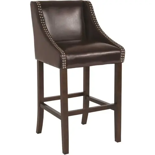 24 in. Brown Leather Bar Stool 24 in. Brown Leather Bar Stool