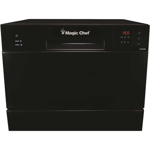21 in. Black Electronic Countertop 120-volt Dishwasher with 6-Cycles, 6 Place Settings Capacity 21 in. Black Electronic Countertop 120-volt Dishwasher with 6-Cycles, 6 Place Settings Capacity