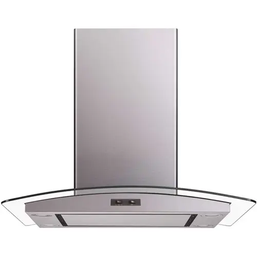 30 in. Convertible Island Mount Range Hood in Stainless Steel and Glass with Mesh Filter and Stainless Steel Panel 30 in. Convertible Island Mount Range Hood in Stainless Steel and Glass with Mesh Filter and Stainless Steel Panel