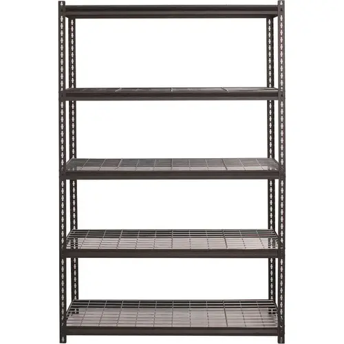 Black 5-Tier Boltless Steel Wire Garage Storage Shelving Unit (48 in. W x 72 in. H x 18 in. D)