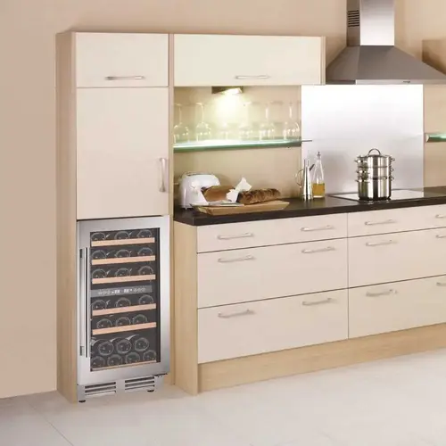 15 in. W 28-Bottle Dual Zone Built Under Wine Cooler BLACK