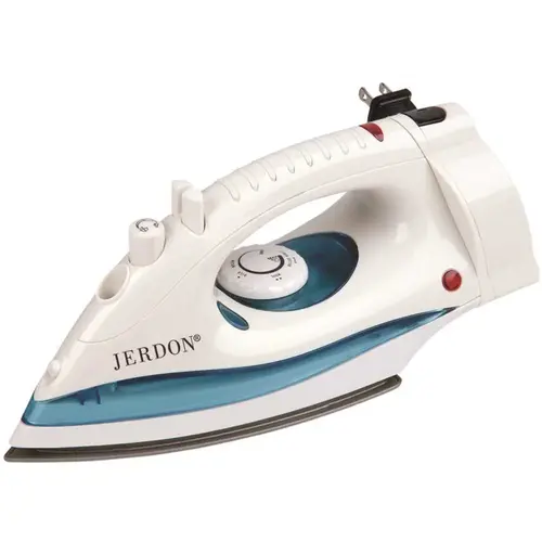 Midsize Dual Auto Off Hotel Iron with Retractable Cord, White Color/Finish Family