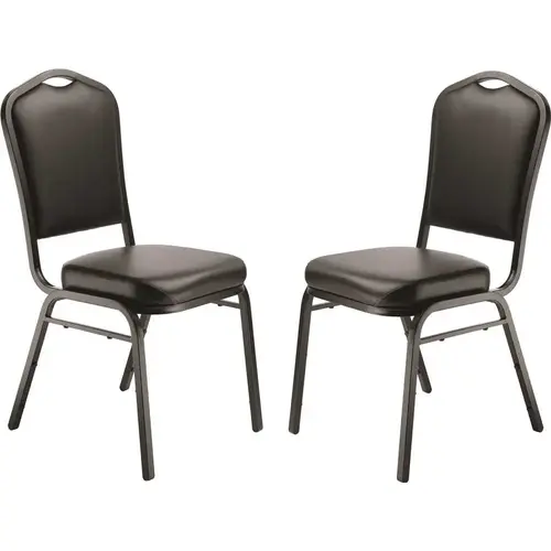 9300-Series Panther Black Seat and Black Sandtex Frame Deluxe Vinyl Upholstered Stack Chair 9300-Series Panther Black Seat and Black Sandtex Frame Deluxe Vinyl Upholstered Stack Chair